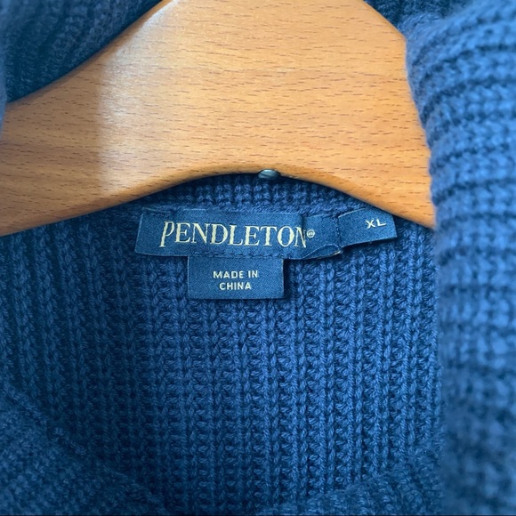 Pendleton Navy Cotton/Cashmere Sleeveless Turtleneck Tunic Sweater XL - Picture 3 of 7
